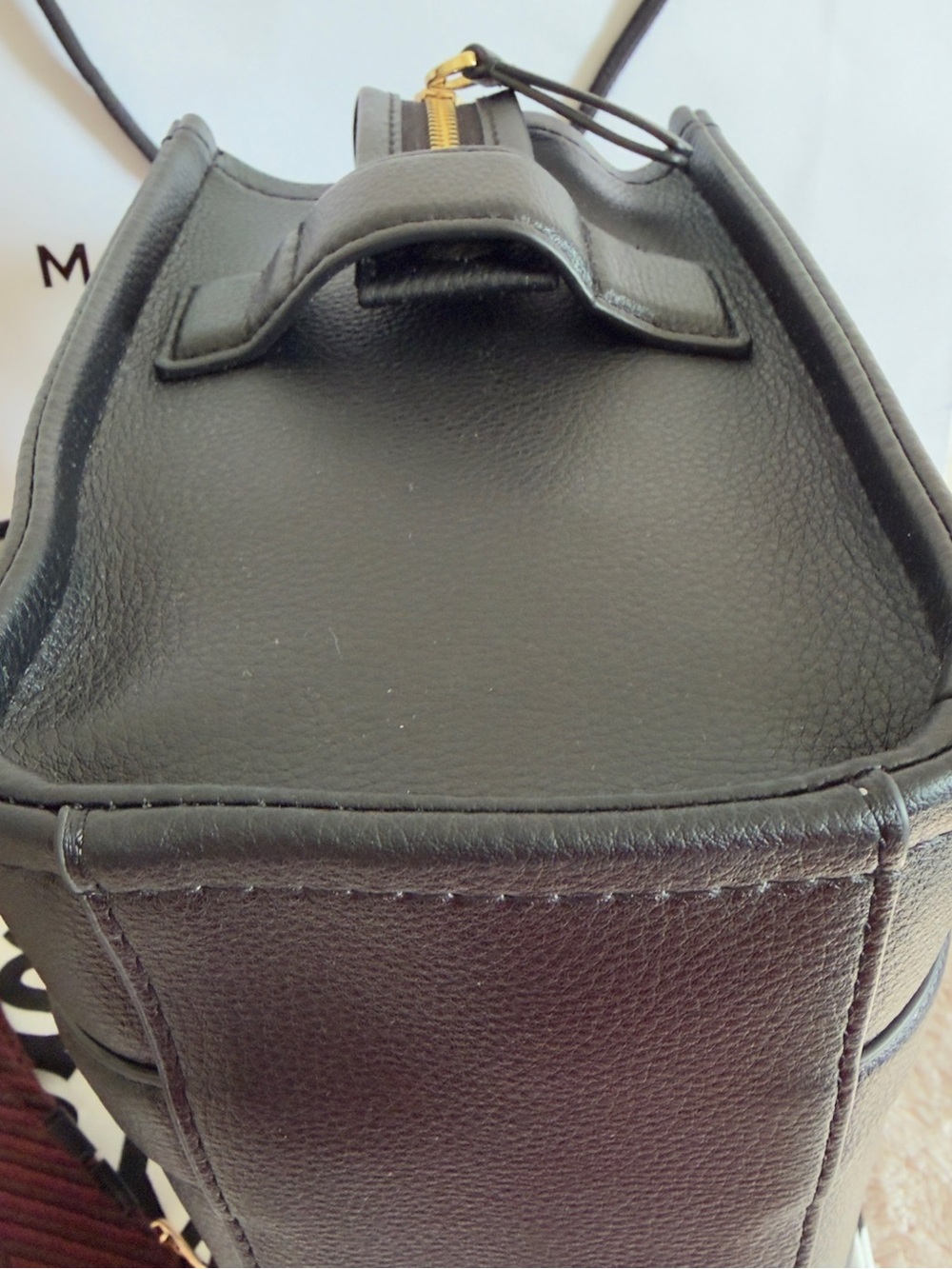 Marc Jacobs Black Tote Bag Small with Maroon Strap - Picture 4 of 6